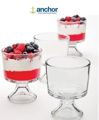 Anchor Hocking Quality Glass Mini Dessert Ice Cream Trifle Bowls - Set Of 4 • £15.99