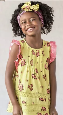 Matilda Jane Citron Yellow & Pink Floral Tunic & Matching Headband  • $39