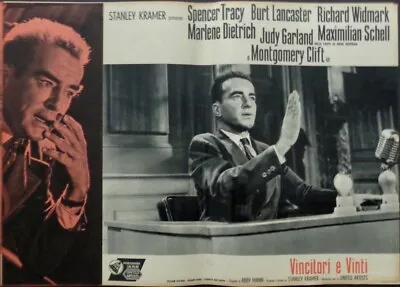 JUDGMENT AT NUREMBERG Italian Fotobusta Movie Poster 6 MONTGOMERY CLIFT 1961 NM • $85