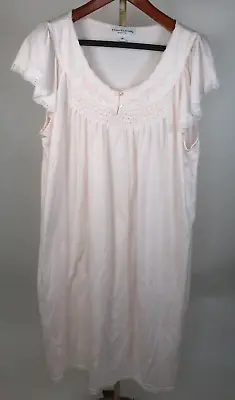 Miss Elaine 2X Pink Cotton Blend Knit Cap Sleeve Night Gown • $11.92