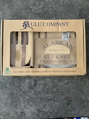 3-Piece Set Alaska Cutlery 6  ULU Knife + Stand + 8  Chopping Bowl • $20