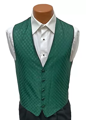 Men's Andrew Fezza Green Tuxedo Vest Cruise Formal Wedding Groom Prom Medium M • $5.36