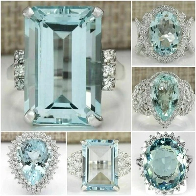 $4.06 • Buy Elegant Women 925 Silver Jewelry Wedding Rings Cubic Zirconia Ring Size 6-10