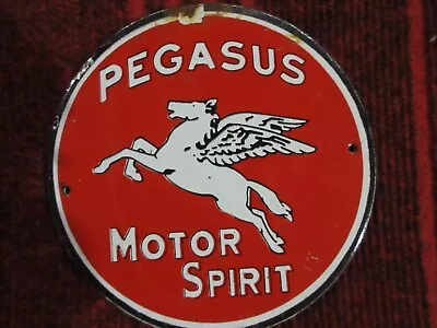 Vintage Mobil Pegasus Motor Sport Gas Oil Porcelain Enamel Metal Sign  6  • $51.99