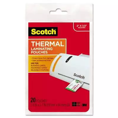 Scotch Business Card Size Thermal Laminating Pouches 5 Mil 3 3/4 X 2 3/8 20/P • $6.27