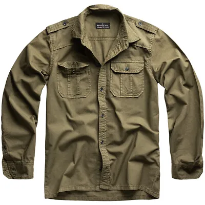 Surplus M65 Basic Shirt Long Sleeve Mens Casual Work Military Outdoor Olive • £39.95