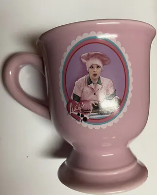 Nice Pink I Love Lucy Pedestal High End Coffee Mug MINTY “Hey This Is Fun” • $14.57