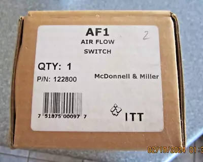 McDonnell & Miller Air Flow Switch AF-1  PN 12280 • $165