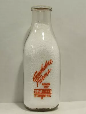 TSPQ Milk Bottle Gossholme Farms L C Goss Dairy St Johnsbury Ctr VT CALEDONIA CO • $24.99