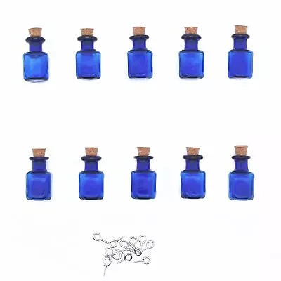 10pcs Colored Tiny Glass Jars Mini Glass Bottles With Cork Stoppers Mini Glas... • $15.79