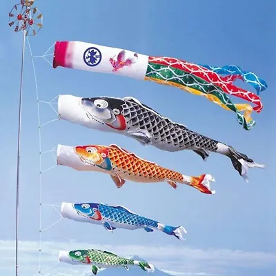 40/70/100CM Carp Wind Sock Flag Wind Chimes Hanging Decor Yard Koinobori Decor • £3.53