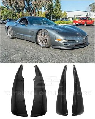 EOS XL Extended Matte Black Front Rear Guards Mud Flaps For Corvette C5 97-04 • $149.98