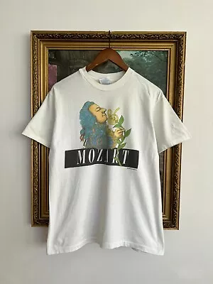Vintage 1992 Wolfgang Amadeus Mozart Composer White T-shirt Sz M • $95