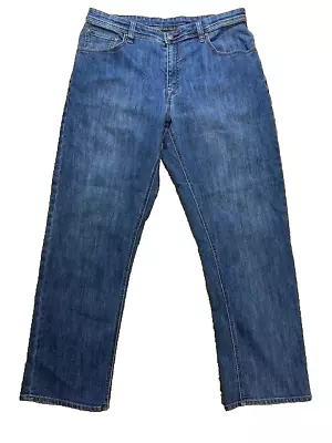 Marmot Jeans Mens Straight Leg Blue Denim Medium Wash - Size 36 • $34.85
