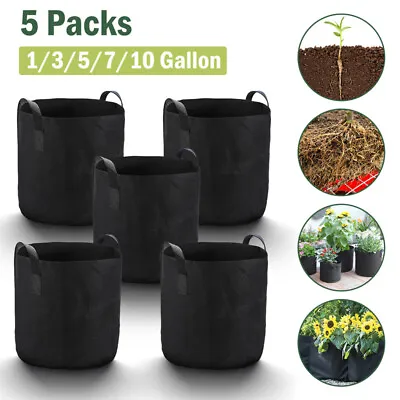 5PACKS Bolsas De Cultivo De Plantas Contenedor De Macetas De Tela No Tejida Espe • $26.59