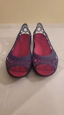 Crocs Adrina Purple Jelly Flats Sz 9 • $25