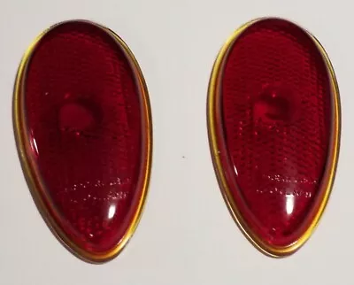 Vintage Duolamp 38-39 Ford Glass Tail Light Lenses Oval Shaped Made In USA • $27.95