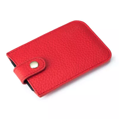 Men Womens Front Pocket Slim Wallet Genuine Leather FRID Blk Pull Tab Card Slots • $9.09