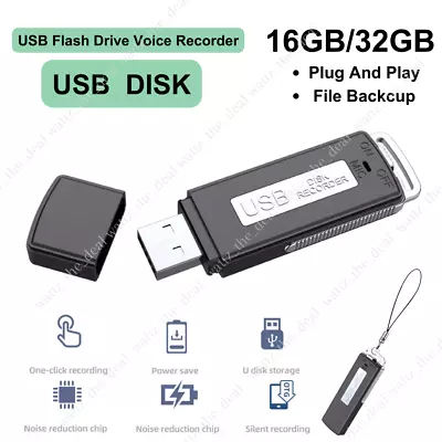 16GB/32GB Mini Voice Activated Digital Sound Audio Recorder USB Disk Flash Drive • $16.12