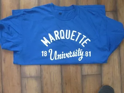 Marquette University 1881 T-shirt Adult XL Blue MV Sports 50/50 Blend • $5