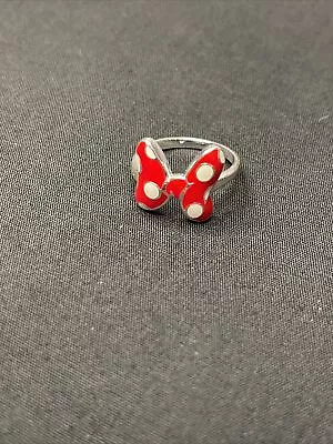 Disney Parks Minnie Mouse Dot Bow Ring Red White Silver NWOT Size 6 • $18