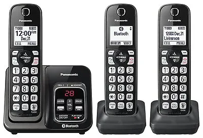 Panasonic KX-TG833SK 3-Handset Bluetooth Cordless Phone (Certified Refurbished) • $59.99