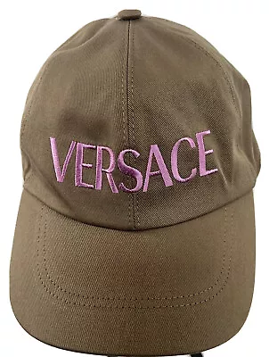 Versace Hat Beige Pink Embroidered Logo Baseball Cap Size 57 $425 • $89.99