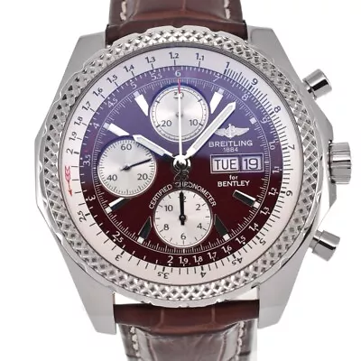 BREITLING Bentley GT A13362 Wine-red Dial Automatic Men's Watch K#129087 • $3359.30