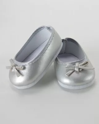 Doll Clothes 18  Shoes Dress Silver Ballet Bow Fits American Girl Doll • $6.64