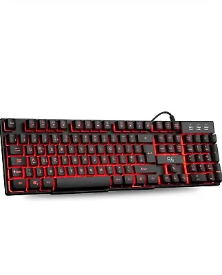 Rii Gaming Keyboard RK100 Light Up Keyboard Mechanical Feeling Keyboard With... • £17.99