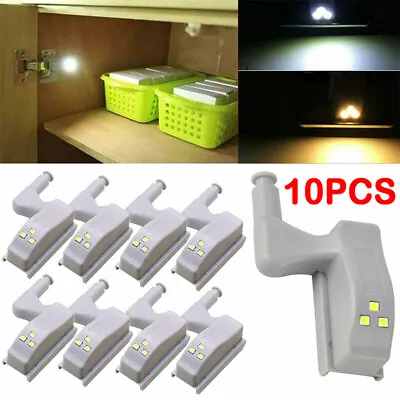 LED Cabinet Hinge Sensor Night Light For Cupboard Closet Wardrobe Kitchen Lamp • £8.29