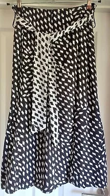 Lovely Per Una Black & White Skirt With Contrasting Belt Size 10 • £12.50