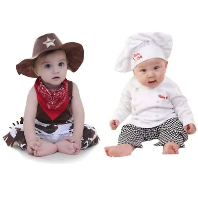 Baby Boy Girl Cook Chef Costume Cowboy Fancy Dress Carnival Party Cosplay Outfit • £10.95