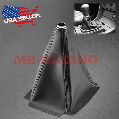 ShiFT Knob Shifter Boot Cover Black With Black Stitches PVC Leather MT AT Sport • $9.88