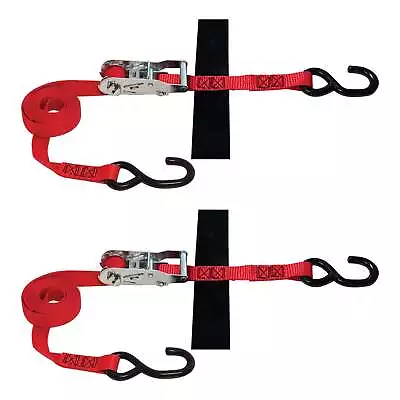 SNAP-LOC 1 In X 8 Ft S-Hook Ratchet Strap Tie-Down 2500 Lb 2-Pack • $24.99