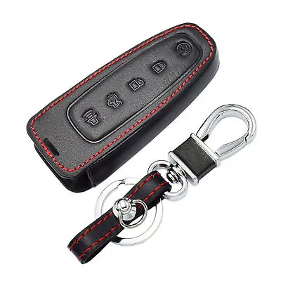 Black Leather For Ford Edge Taurus Smart Remote 5 Buttons Key Cover Case Fob US • $10.98