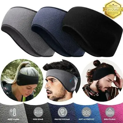 Unisex Soft Fleece Running Headband Winter Warmer Ear Muff Ski Snowboard Outdoor • £3.26