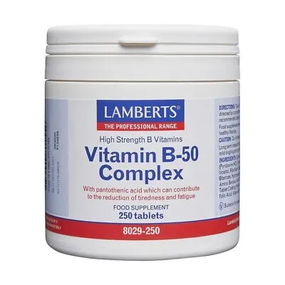 Lamberts Vitamin B-50 Complex Tablets (250) BBE 02/2027 • $66.09