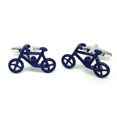 £7.99 • Buy New Blue Bike Cycling  Cufflinks X2aj682/76.23  Free Pouch