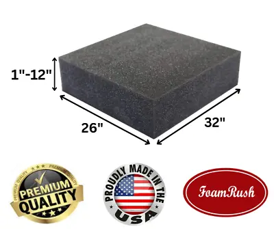 FoamRush  26  X 32  Charcoal High Density Upholstery Foam Wheelchair Cushion USA • $41.97