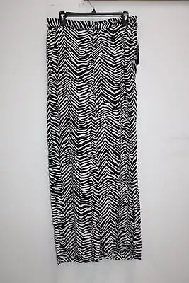 Vince Camuto Women's Pants White Zebra Print Wide Leg Black 8 • $18.99