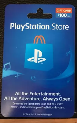 New Sony PlayStation Network PSN 100 Dollar USD Gift Card PS5 PS4 • $134.99