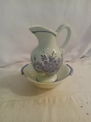 Vintage Delft Blue Mini Pitcher And Bowl Set 5   • $12