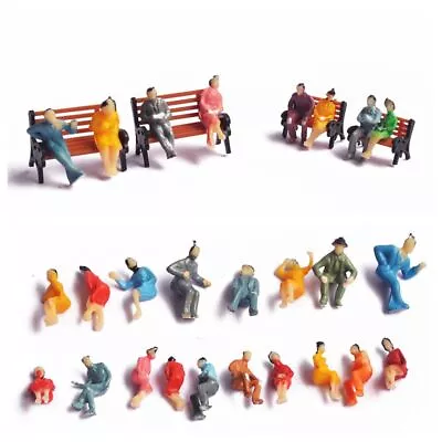 £3.15 • Buy Seated Painted Dip Joblot Model Railway SITTING People Figures OO Gauge 20mm M10