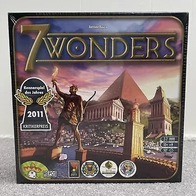 7 Wonders Strategy Board Game Antoine Bauza Repos Production LFCABD281 SEV-EN01 • $32.88