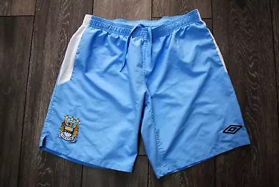 Umbro Manchester City Football Home Shorts Season 2011-2012 Size Mens Xl Blue • $29.99