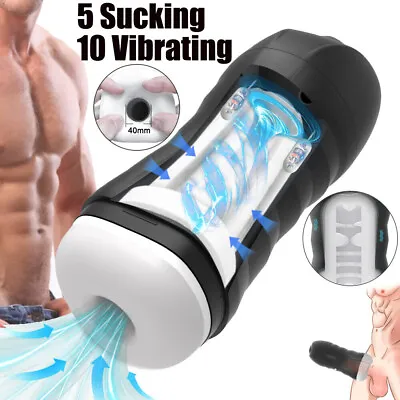 Male Masturbators Automatic Sucking Masturbater Pocket Pussy HandsFree For Men • $32.99