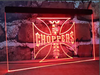 West Coast Choppers Bike Logo LED Neon Light Sign Gift Decor Club Pub Size 8x12 • $23.99