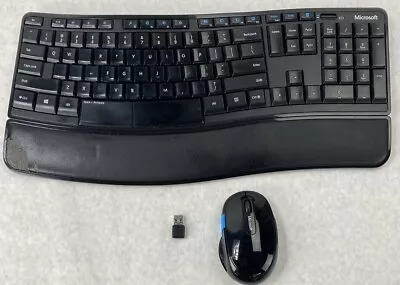 Microsoft Sculpt Comfort Desktop Wireless Ergonomic Keyboard Mouse WITH DONGLE • $19.99