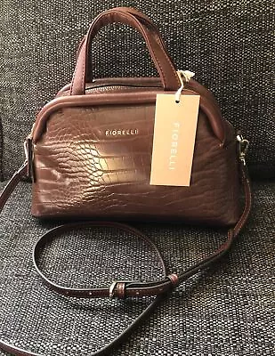 Fiorelli Crossbody Stella Cocoa Croc Mini Bowling Bag BNWT • £24.99